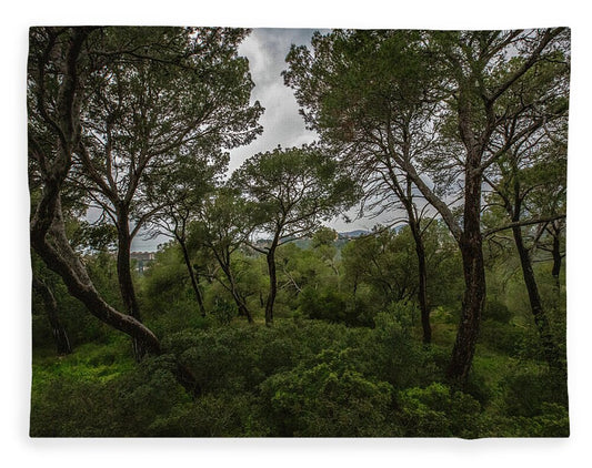 Hillside View from Spain Castle Gardens II - Blanket