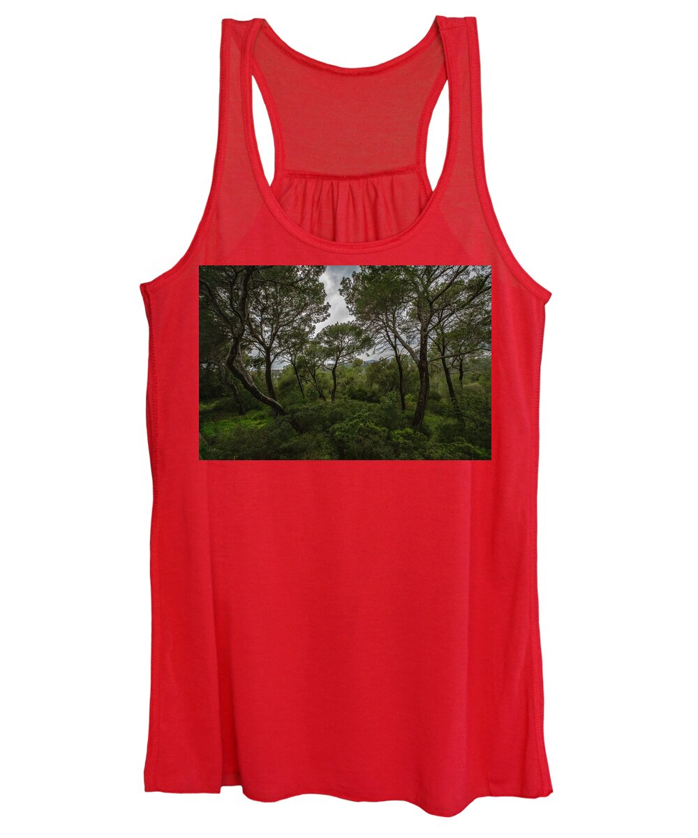Hillside View from Spain Castle Gardens II - Women's Tank Top