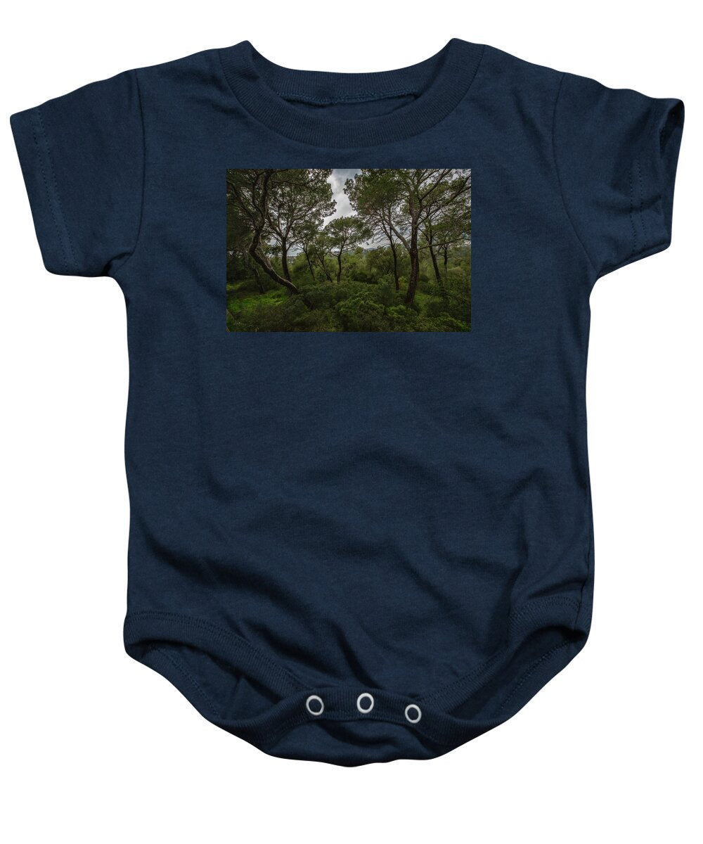 Hillside View from Spain Castle Gardens II - Baby Onesie