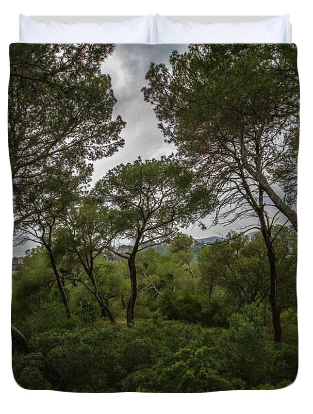 Hillside View from Spain Castle Gardens II - Duvet Cover