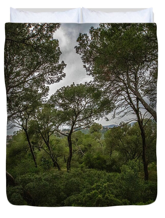 Hillside View from Spain Castle Gardens II - Duvet Cover