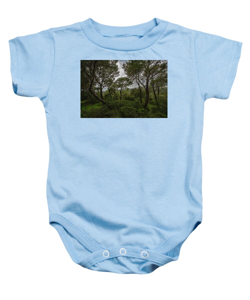 Hillside View from Spain Castle Gardens II - Baby Onesie