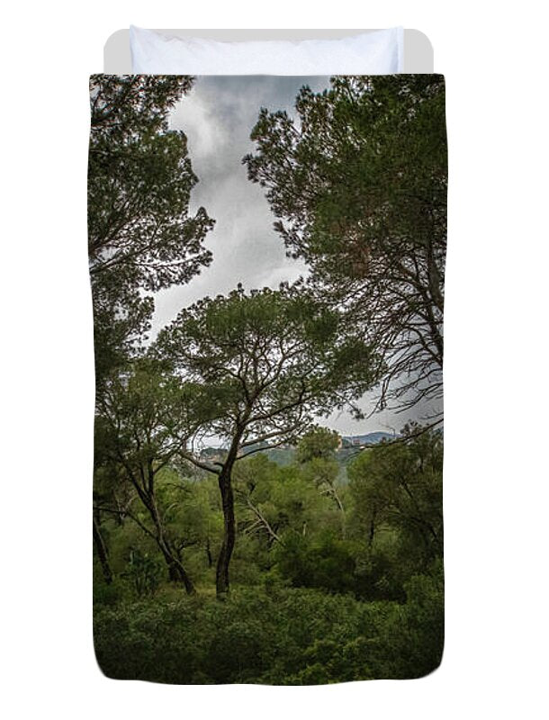 Hillside View from Spain Castle Gardens II - Duvet Cover