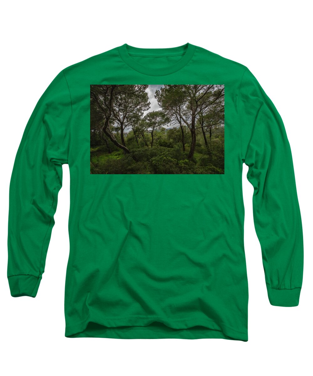 Hillside View from Spain Castle Gardens II - Long Sleeve T-Shirt
