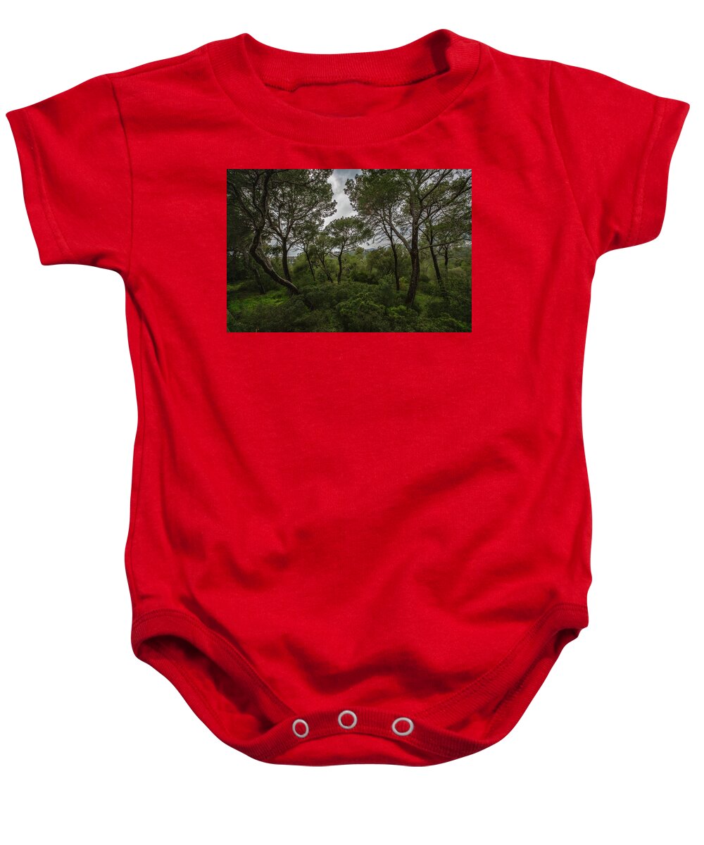 Hillside View from Spain Castle Gardens II - Baby Onesie