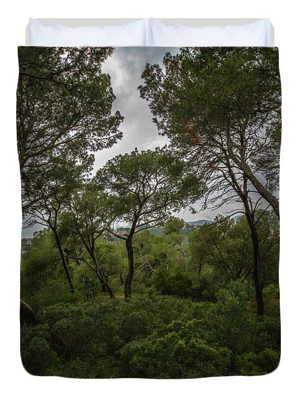 Hillside View from Spain Castle Gardens II - Duvet Cover