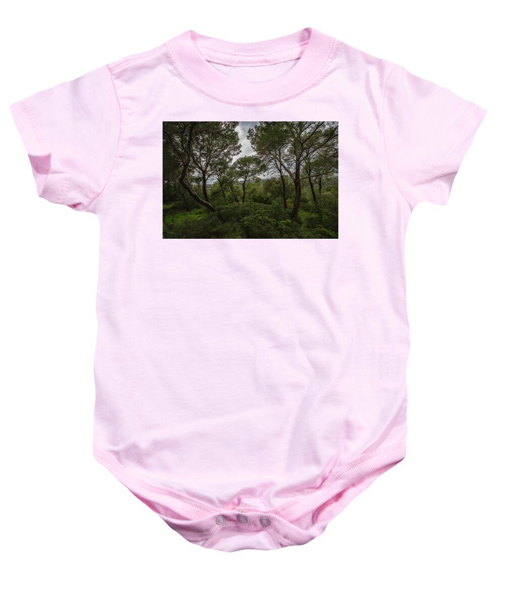 Hillside View from Spain Castle Gardens II - Baby Onesie
