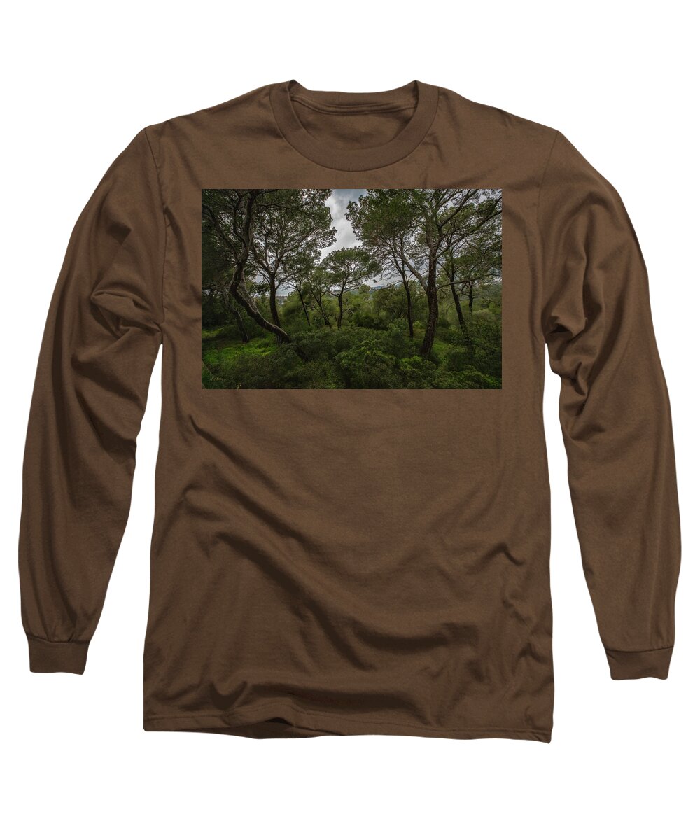 Hillside View from Spain Castle Gardens II - Long Sleeve T-Shirt