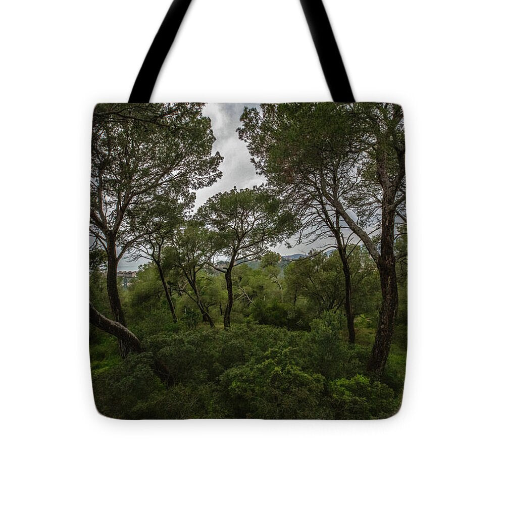 Hillside View from Spain Castle Gardens II - Tote Bag