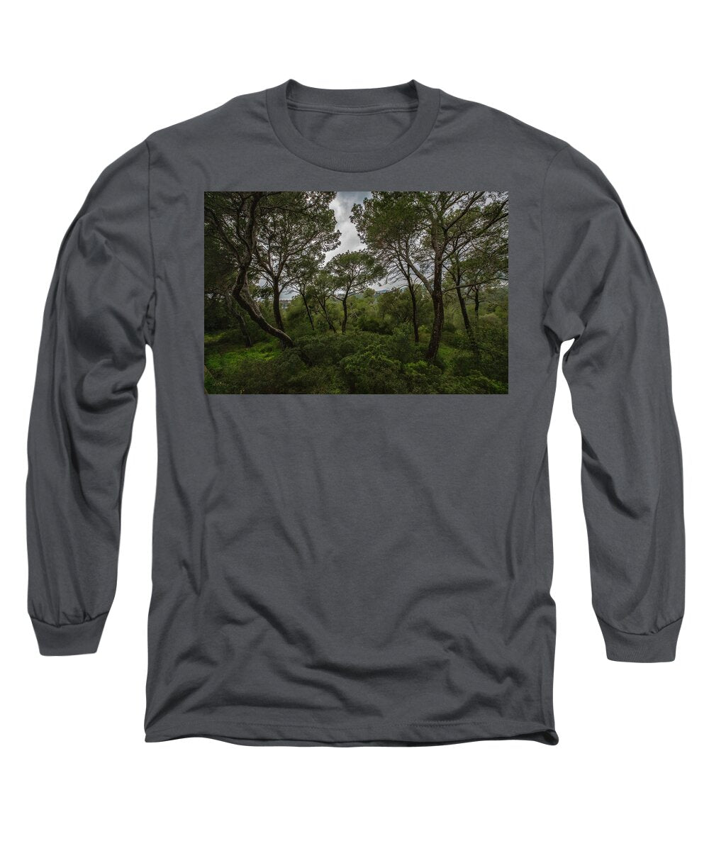 Hillside View from Spain Castle Gardens II - Long Sleeve T-Shirt