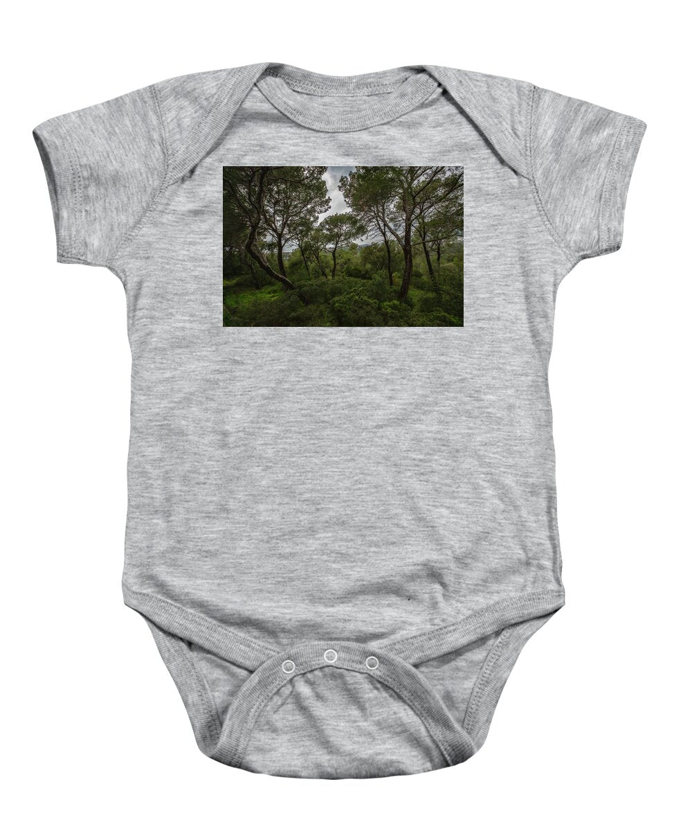 Hillside View from Spain Castle Gardens II - Baby Onesie