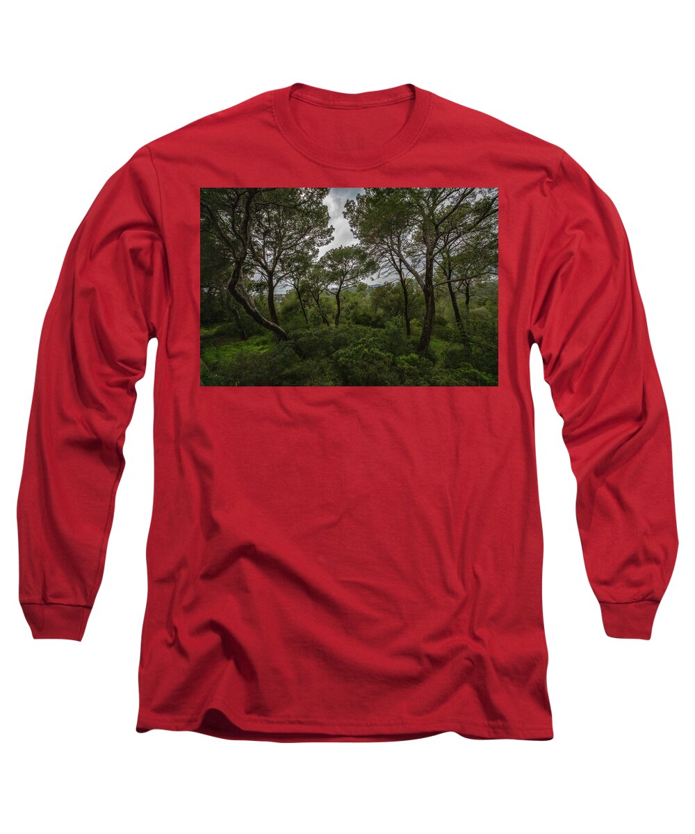Hillside View from Spain Castle Gardens II - Long Sleeve T-Shirt