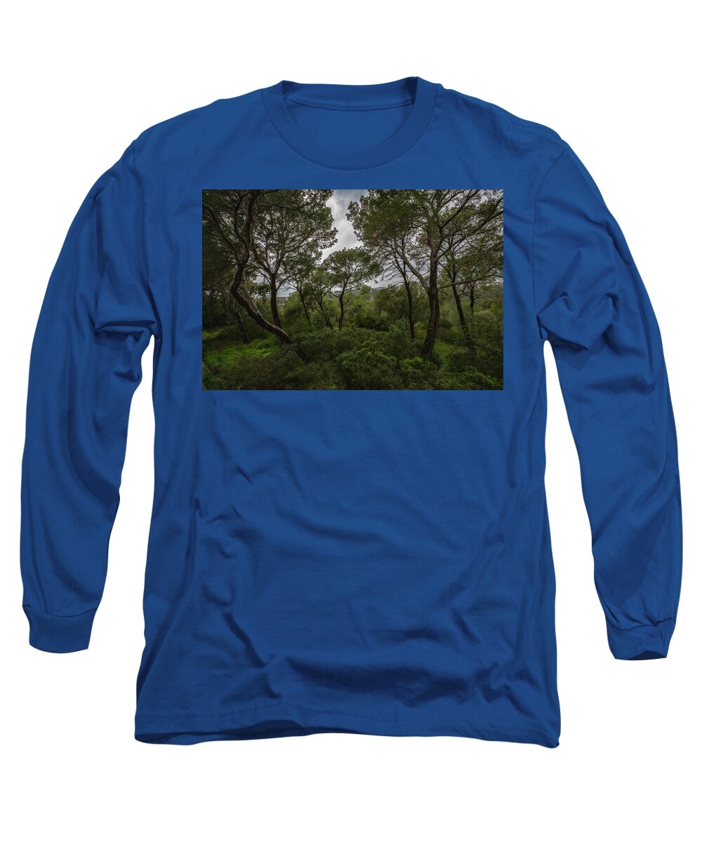 Hillside View from Spain Castle Gardens II - Long Sleeve T-Shirt