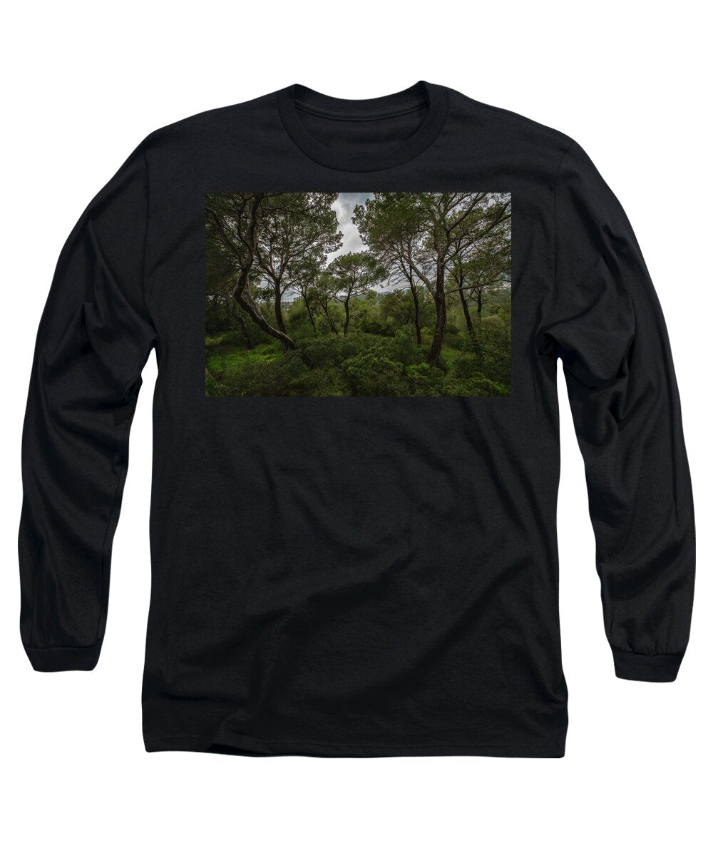 Hillside View from Spain Castle Gardens II - Long Sleeve T-Shirt